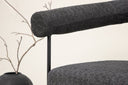Designer Loungesessel Haga – Anthrazit, Bouclé mit Stahlgestell