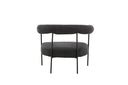 Designer Loungesessel Haga – Anthrazit, Bouclé mit Stahlgestell