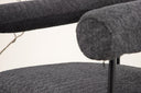 Designer Loungesessel Haga – Anthrazit, Bouclé mit Stahlgestell