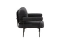 Designer Loungesessel Arvika – Anthrazit, Bouclé mit Stahlgestell