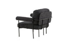 Designer Loungesessel Arvika – Anthrazit, Bouclé mit Stahlgestell