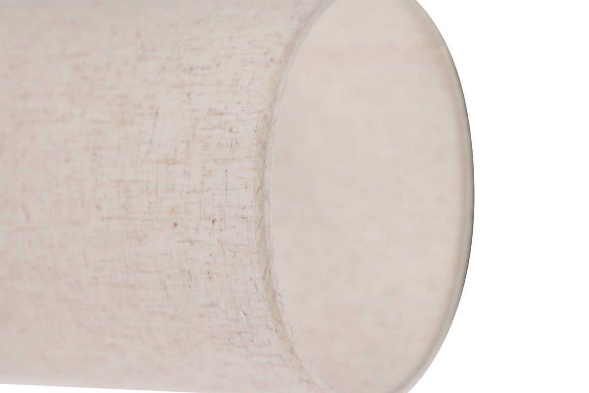 Tischlampe „Fantasia“ – Schwarzer Beton trifft Lampenschirm aus beigem Leinenstoff