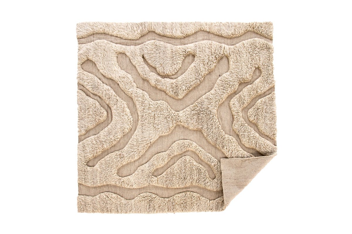 Teppich Dimi – handgewebt in Beige aus Wolle