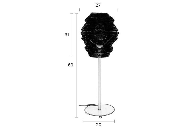 Tischlampe Lena – aus Metall in Schwarz