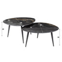 Couchtisch Marvella - 2er Set mit Keramikplatte in Steinoptik