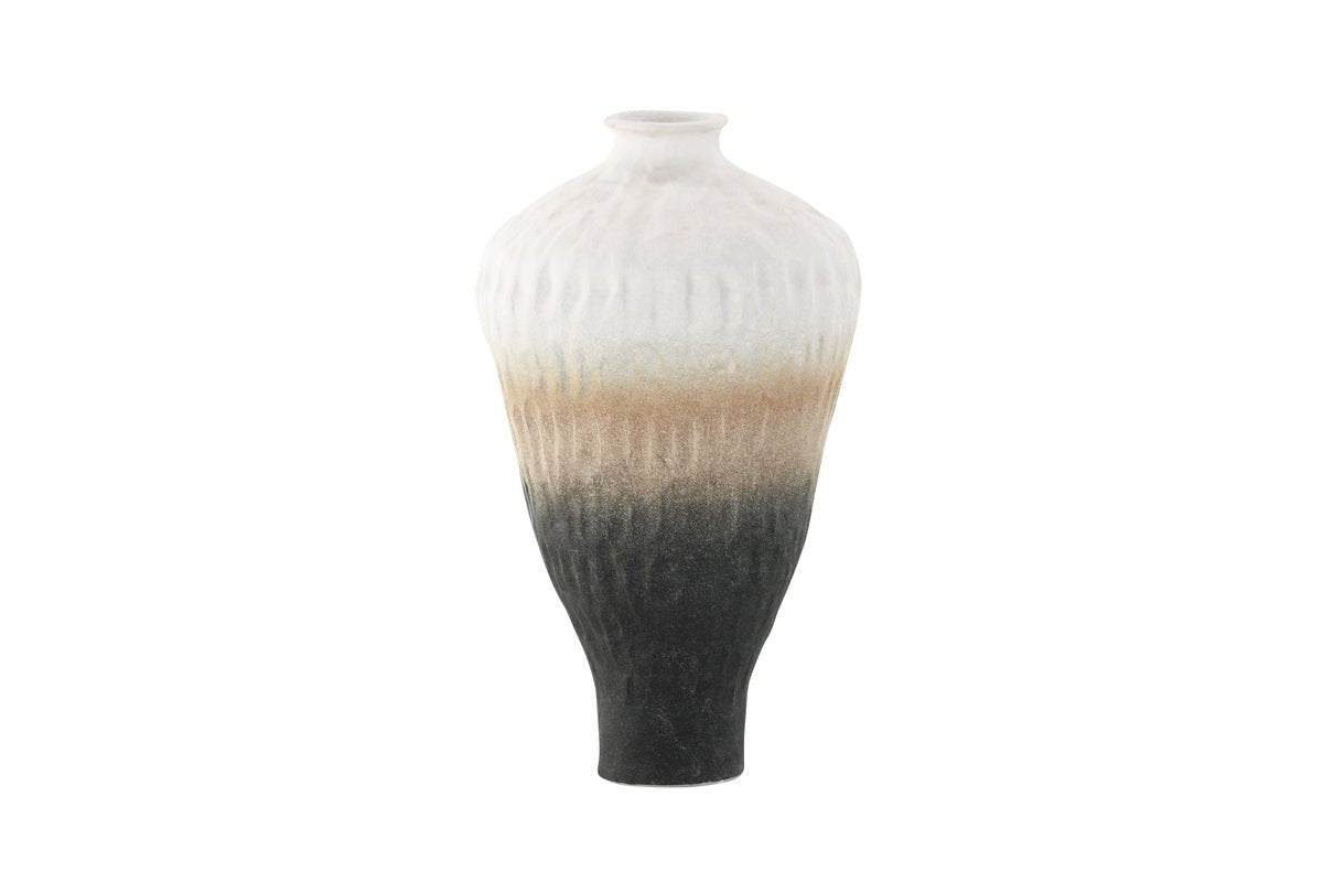 Vase „Aurea“ Ø16 cm – Beige mit Farbverlauf, Keramik