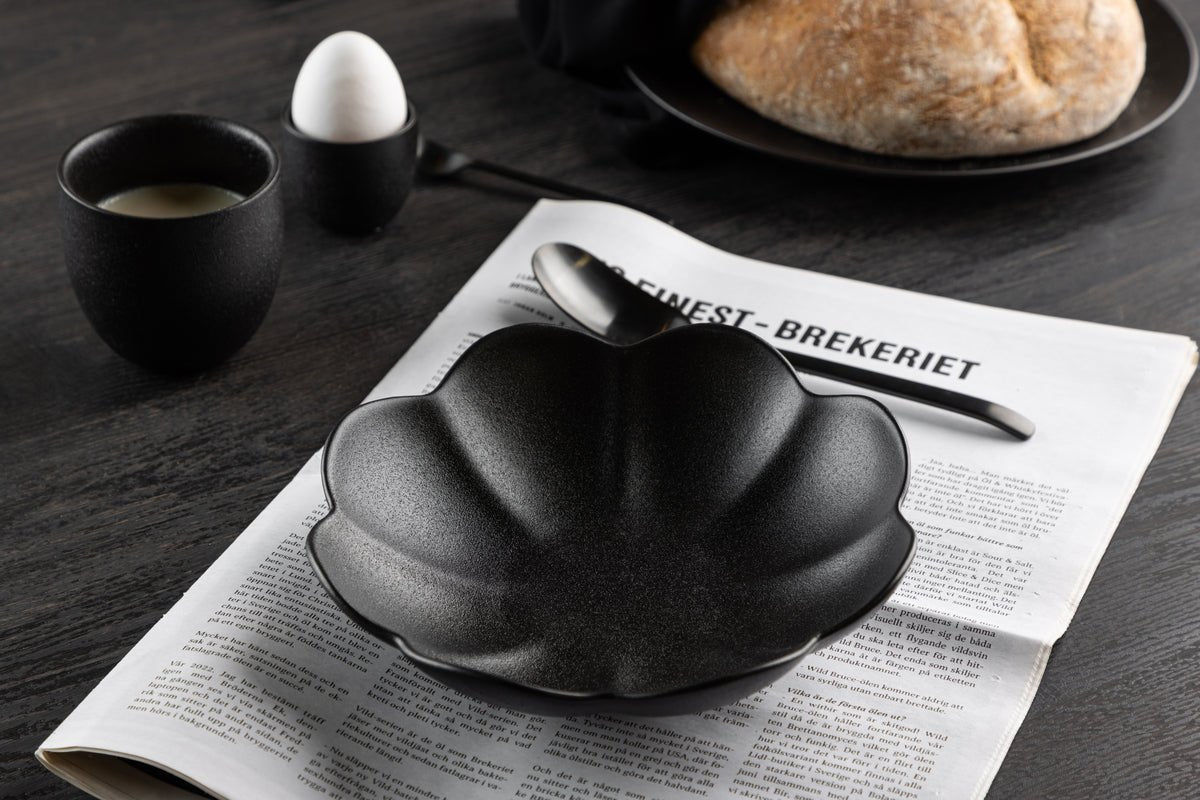 Teller Black Swan - 2er-Set, glasiertes, verstärktes Porzellan, mattschwarz