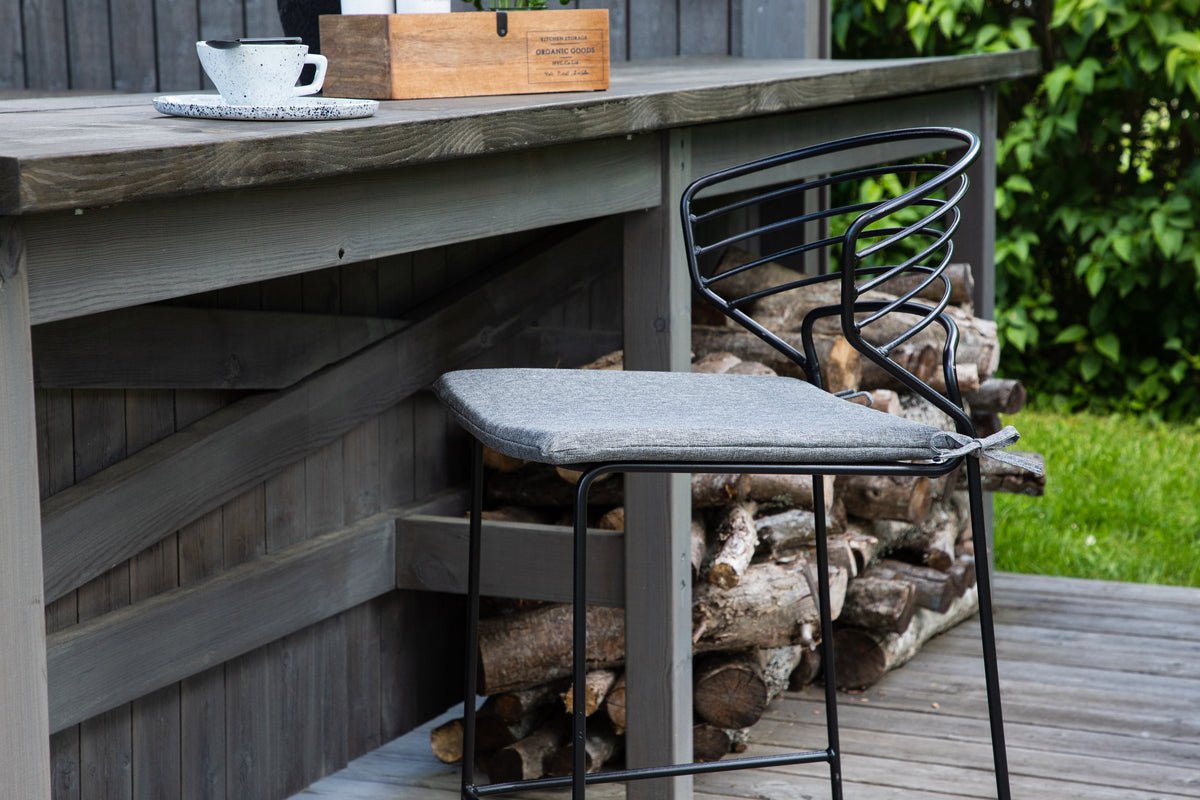 4er Set - Gartenstuhl Como aus Metall Schwarz