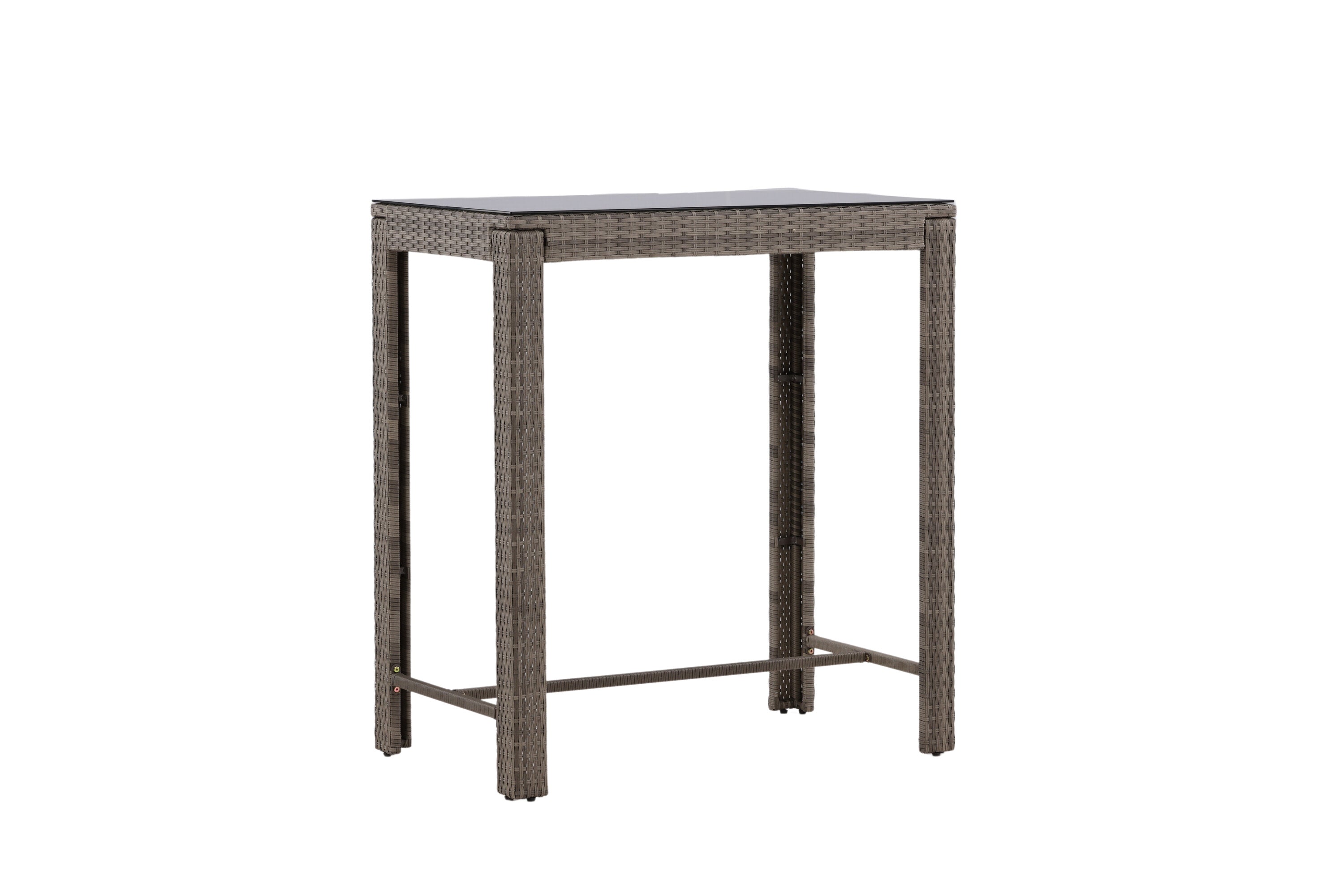 Garten Bartisch Bärbel - Hochtisch aus Rattan mit Glasplatte
