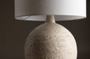 Tischlampe Alvesta – Rustikale Terrakotta-Basis mit weißem Jute-Lampenschirm