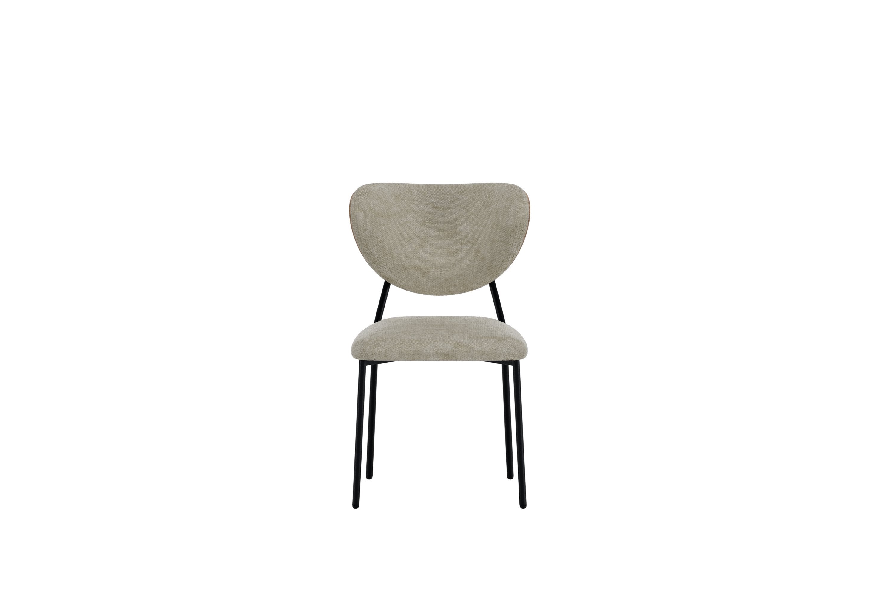 2er Set - Stuhl Norela mit beigem Samtstoff