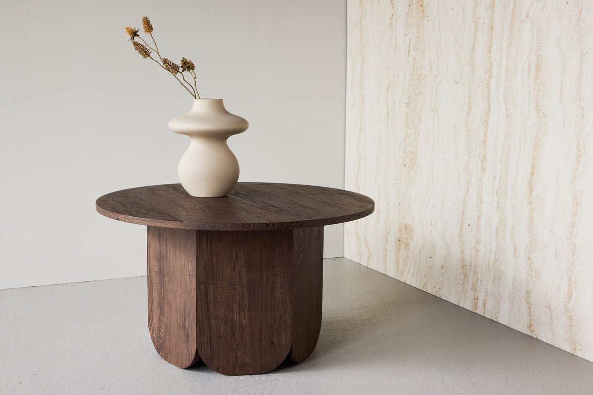 Couchtisch Keralo Big - stylischer Rundtisch in Holzoptik