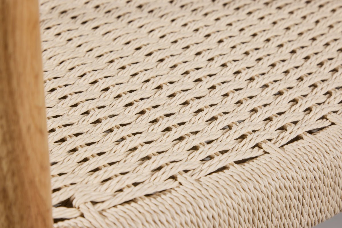 2er Set - Stuhl Leli aus Gummibaumholz und Seilgeflecht