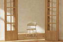 2er Set - Esszimmerstuhl Fernand in Beige mit Stahlgestell