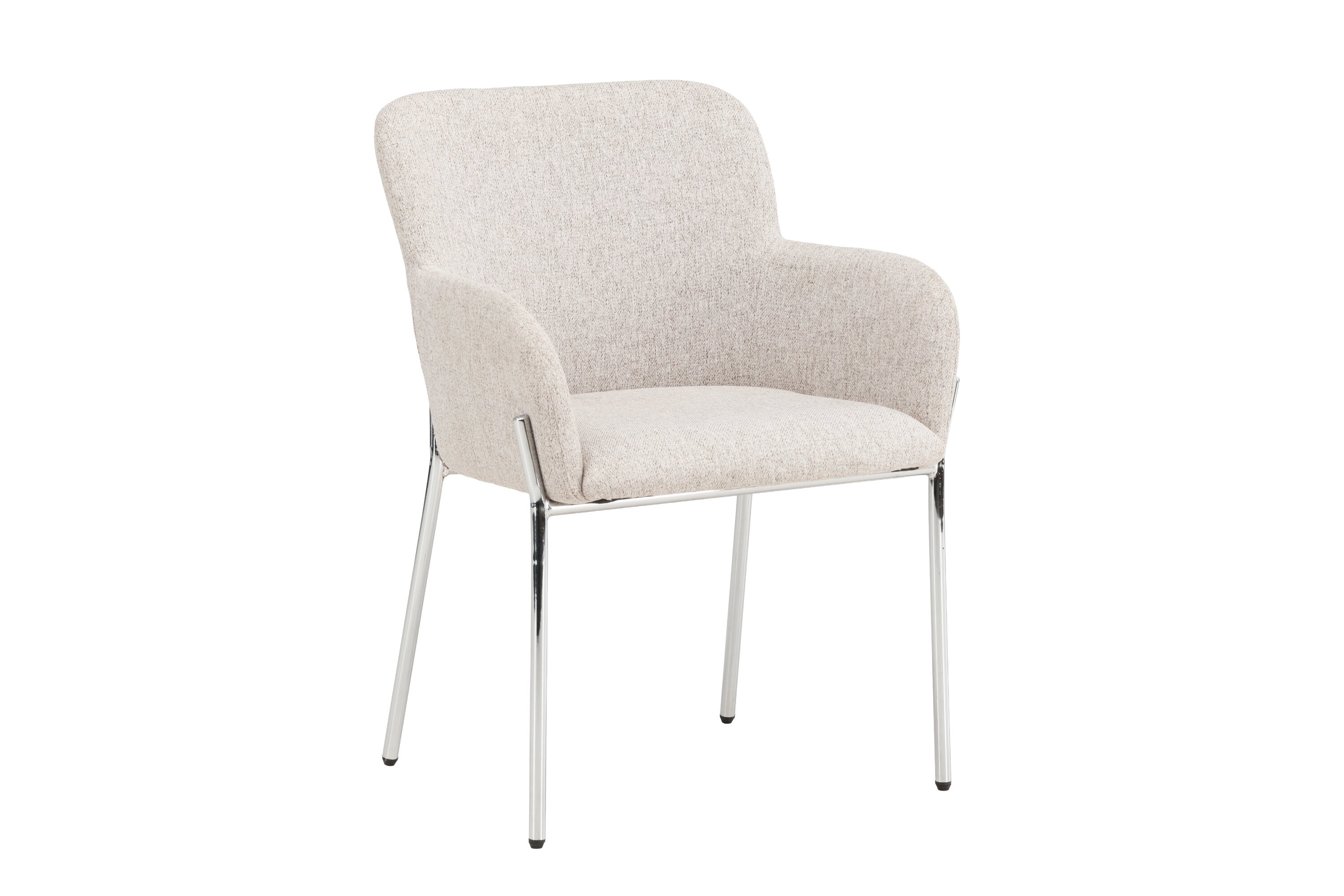 Stuhl Helora in Beige aus Polyester-Leinen