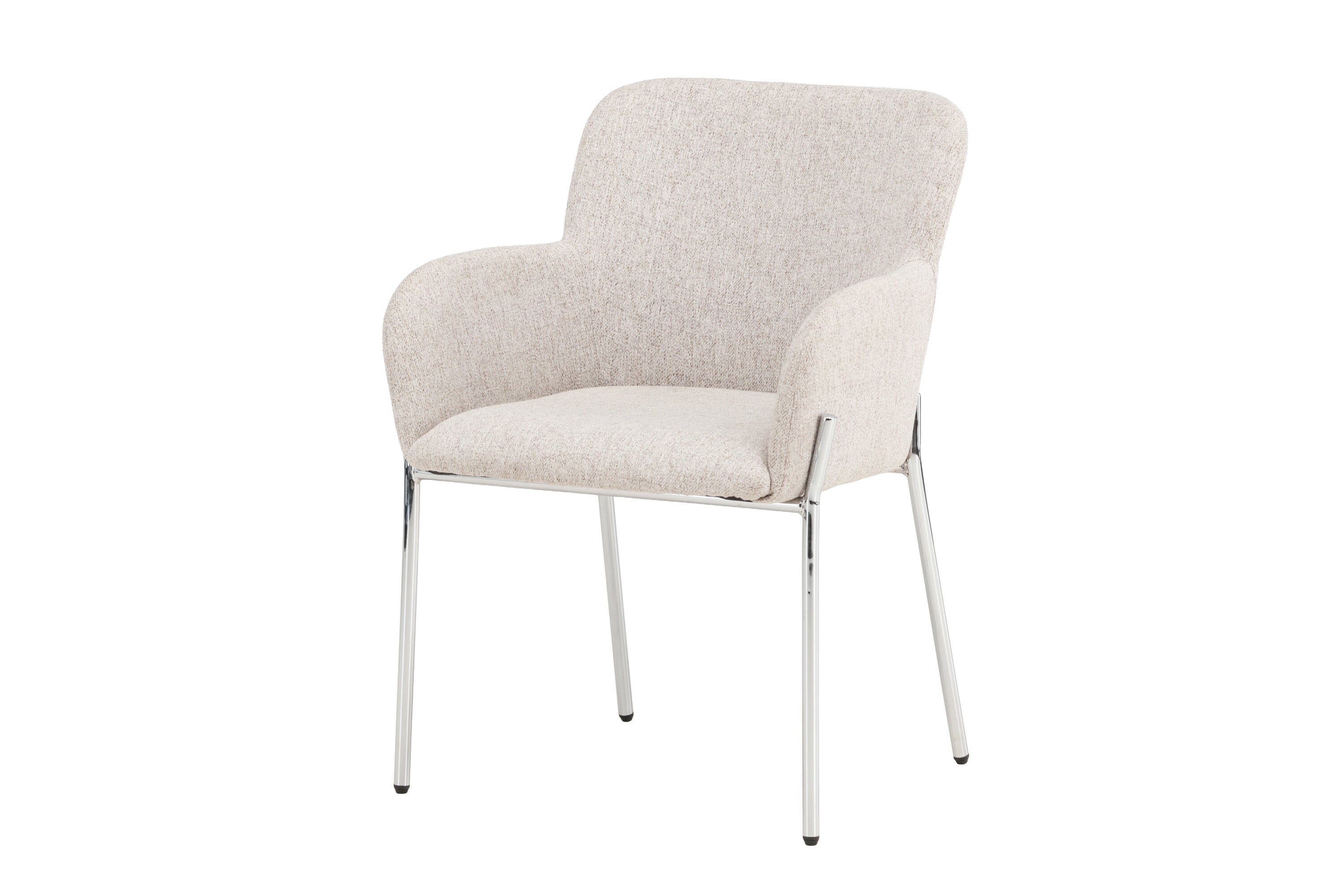 Stuhl Helora in Beige aus Polyester-Leinen