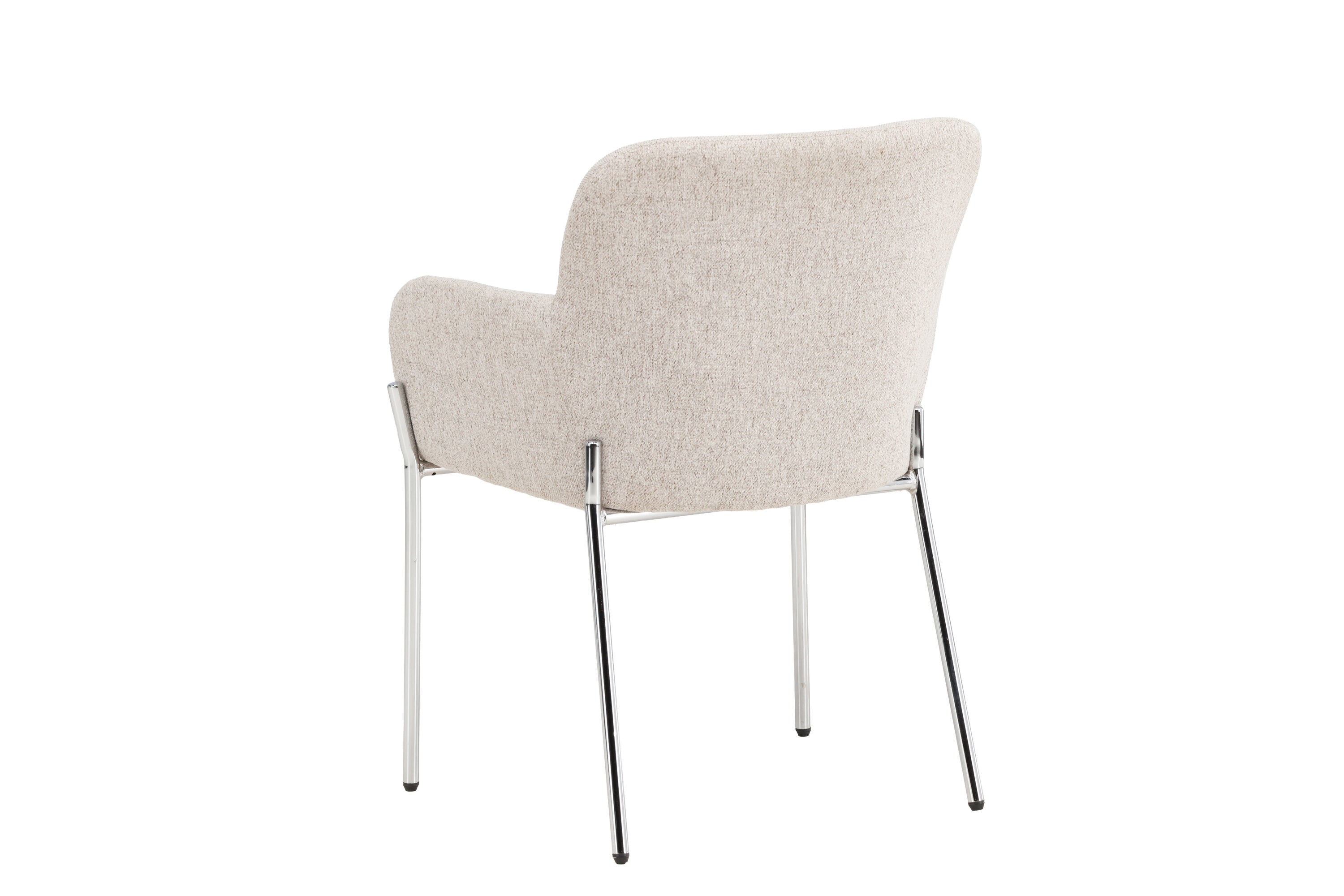 Stuhl Helora in Beige aus Polyester-Leinen