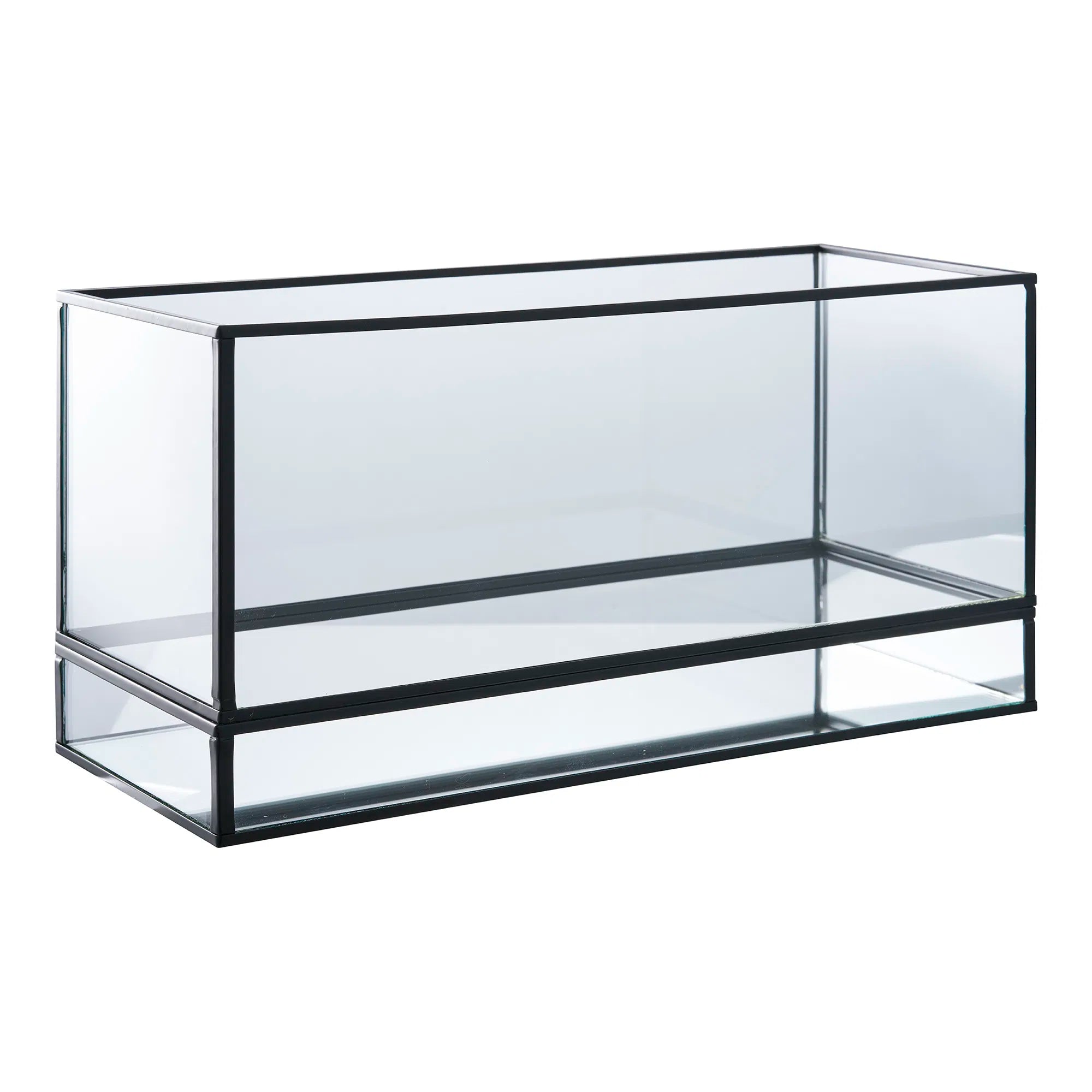 Kerzenhalter „Ferro Recta“ – Metall & Glas in Schwarz