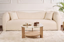Couchtisch Davira - mit runder Glasplatte und Holzoptik