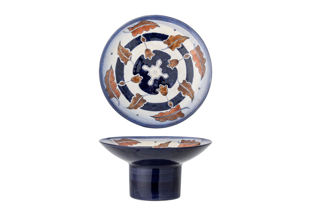 Sockelschale Selma – dekoratives Steingut mit Naturmotiv