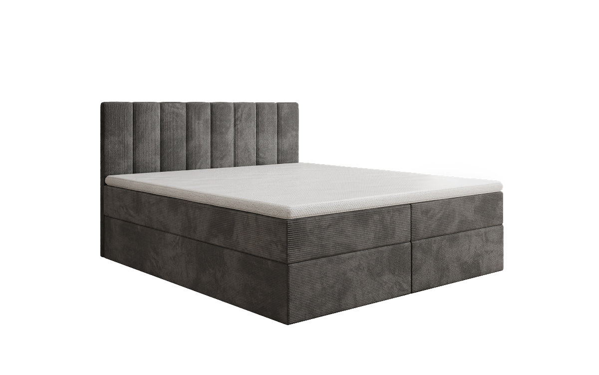 Boxspringbett Sofia in Cord mit Stauraum