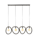 Pendelleuchte Vionara – 4 Leuchten aus arktisch schwarzem Metall in organischer Ringform