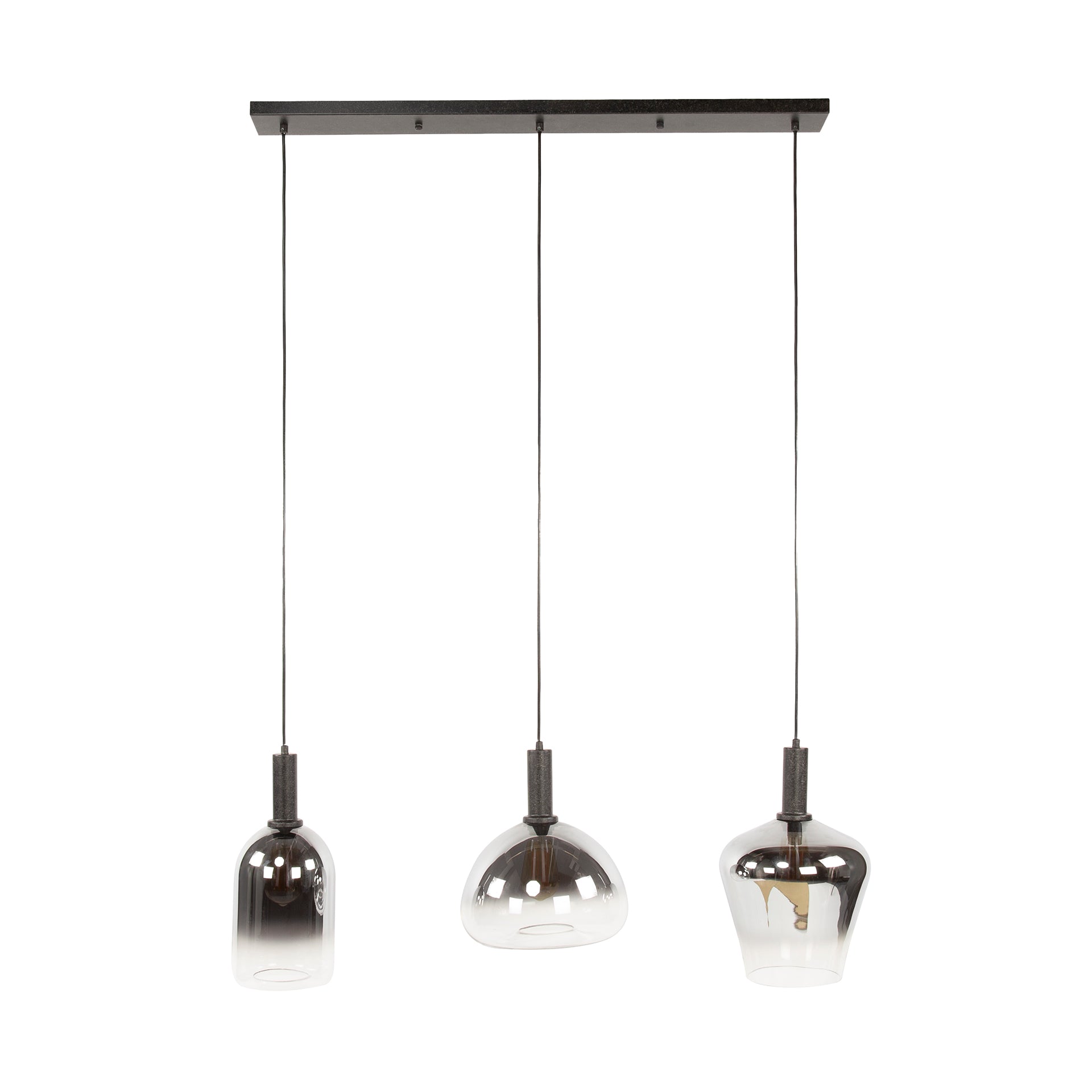 Pendelleuchte „Alveris“ – Rauchglas mit Farbverlauf in 3 verschiedenen Formen