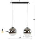 Pendelleuchte Ceralis – Rauchglas mit Farbverlauf im Bubble-Design