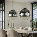 Pendelleuchte Ceralis – Rauchglas mit Farbverlauf im Bubble-Design