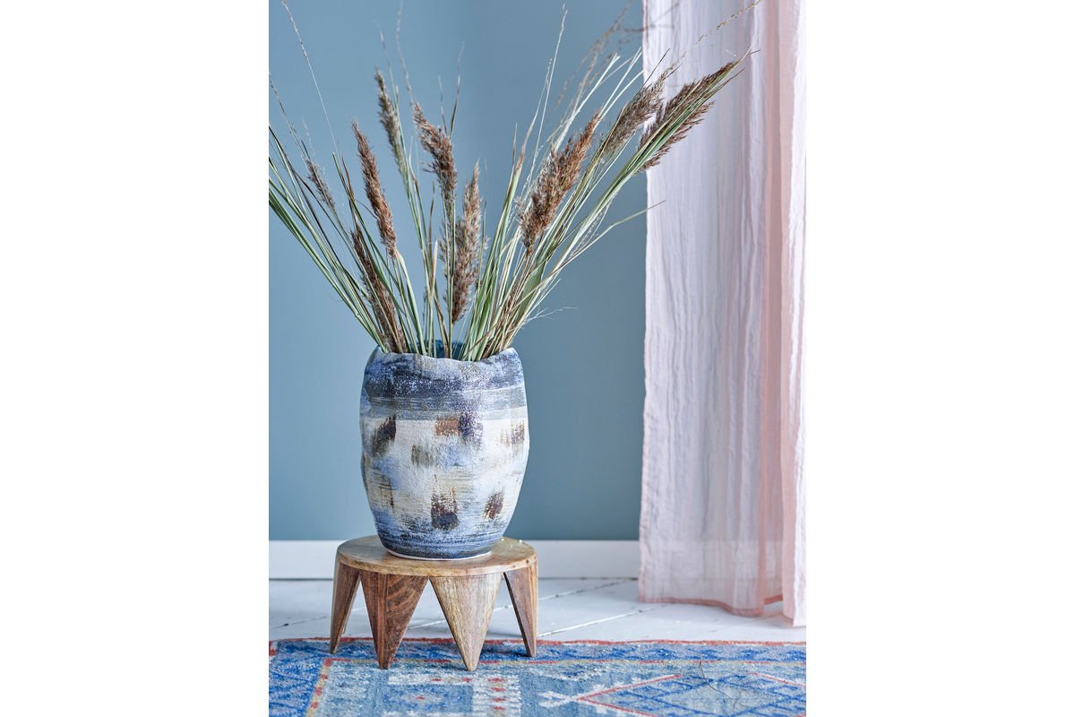 Vase „Blue Nonna“ – aus Steingut