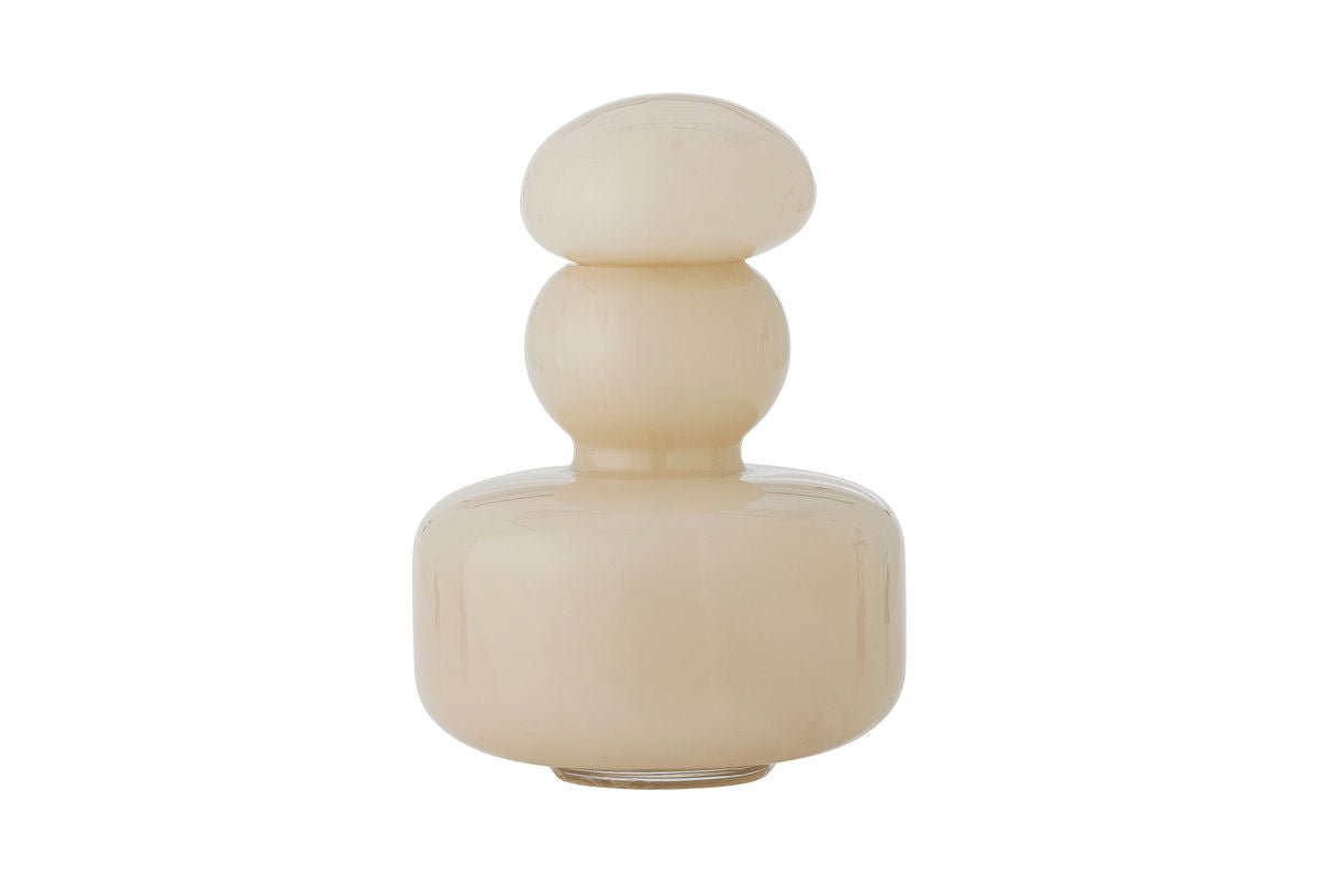 Vase „Elinor“ mit Deckel – Naturfarbenes Glas