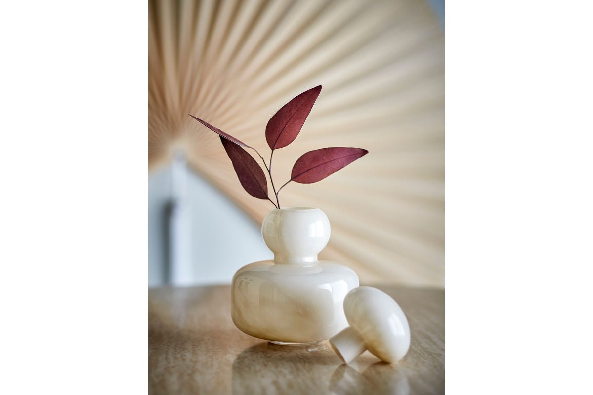 Vase „Elinor“ mit Deckel – Naturfarbenes Glas