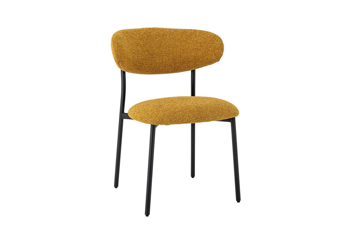 Esszimmerstuhl Felix – Chenille-Polster in warmem Gelbton