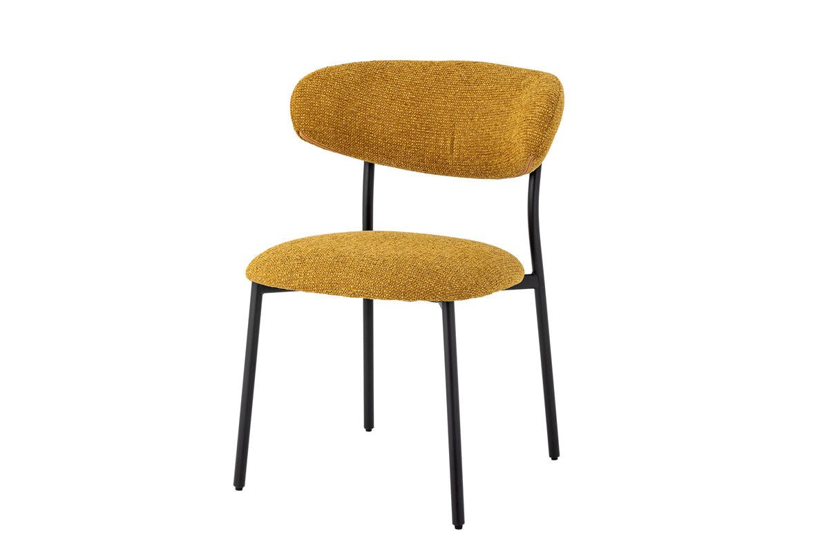 Esszimmerstuhl Felix – Chenille-Polster in warmem Gelbton