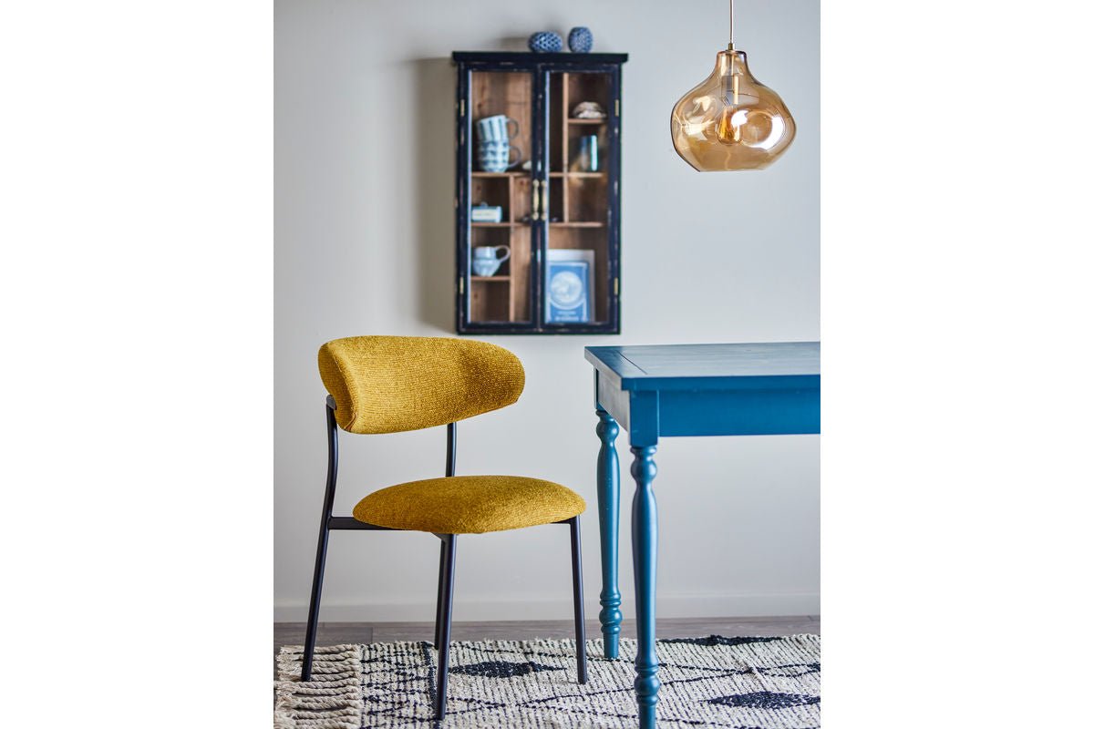 Esszimmerstuhl Felix – Chenille-Polster in warmem Gelbton
