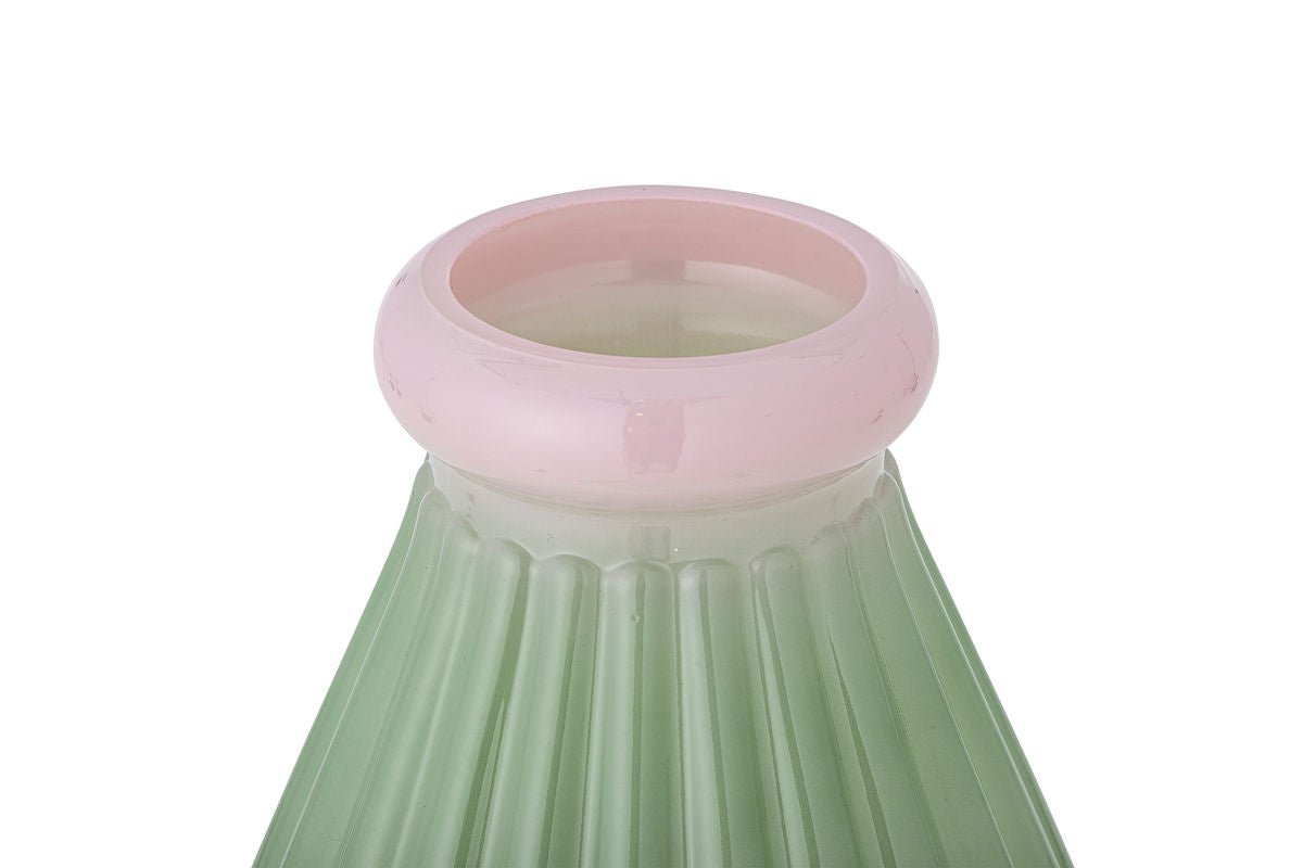 Vase Edona – Mundgeblasenes Glas mit sanfter Riffelung