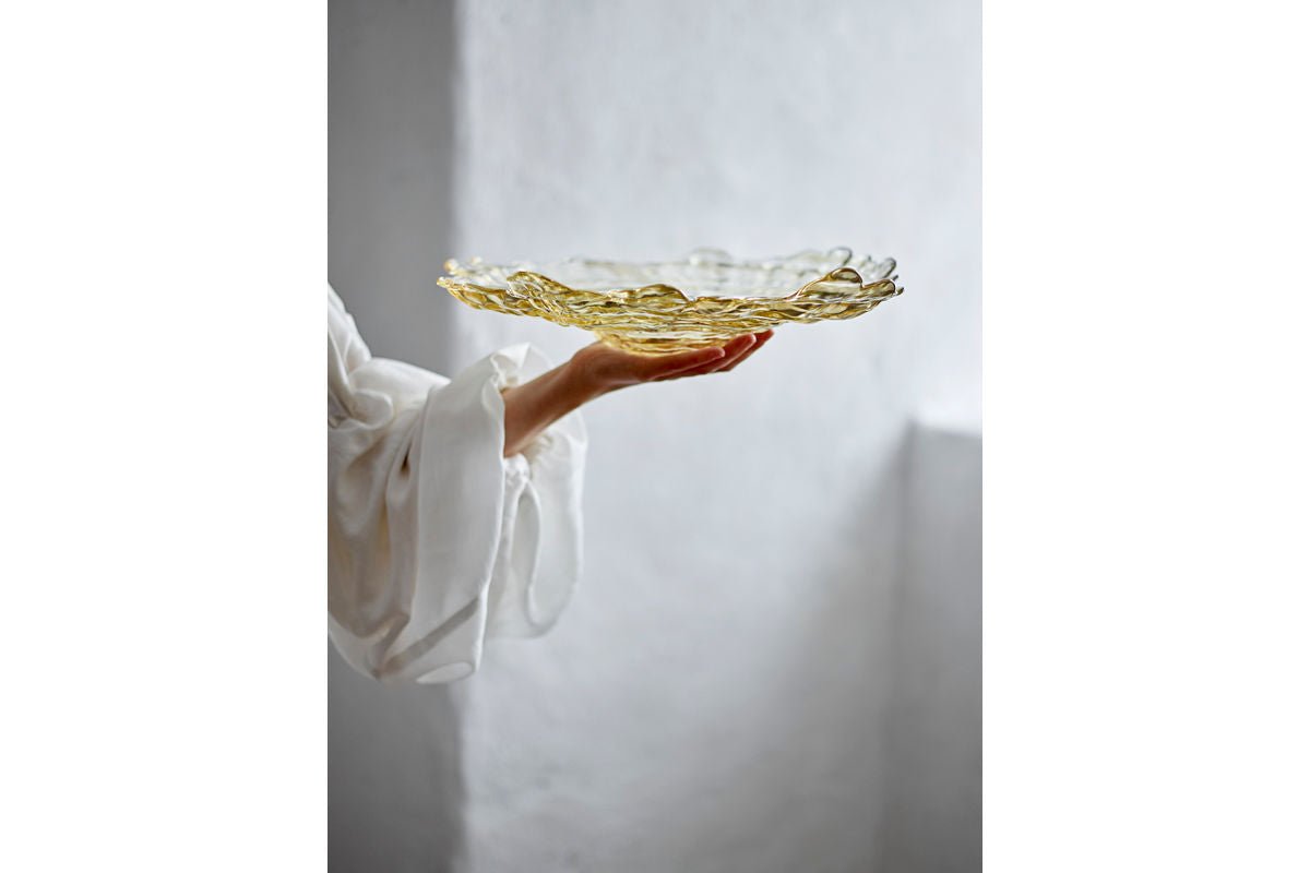 Schale Amiri – aus Glas in Natur mit sanfter Wellenform