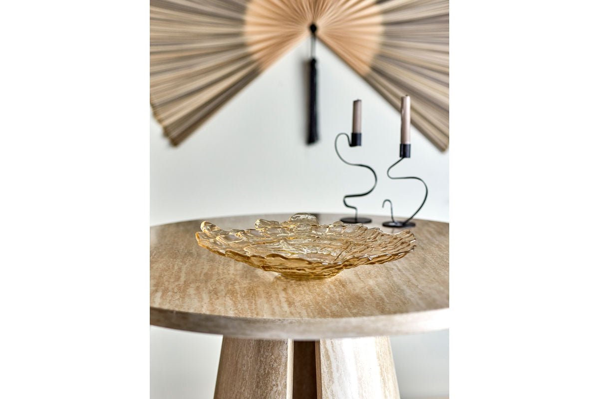 Schale Amiri – aus Glas in Natur mit sanfter Wellenform