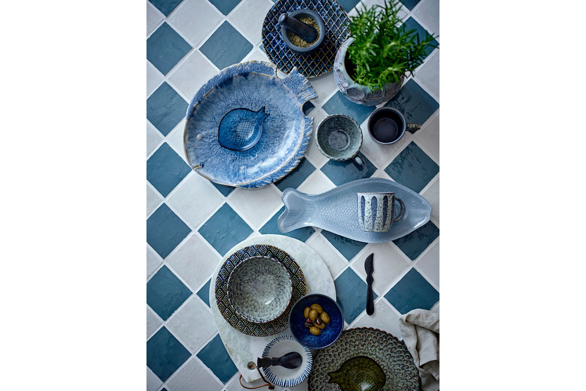 Becher-Set Lela – Grau, gefertigt aus Steingut (4er-Set)