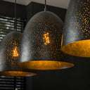 Pendelleuchte Aliora – Mit 3 Leuchten in dunkelgrauer Glockenform im Mesh-Design