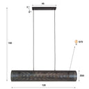 Pendelleuchte Nerissa – Mit 5 Leuchten in horizontalem Tube-Mesh-Design in Schwarz