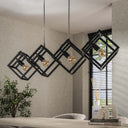 Pendelleuchte Orlis – 4 Leuchten angeordnet im Cube-Design in Anthrazit