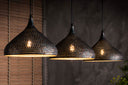 Pendelleuchte "Auron – Mit 3 perforierten Lampenschirmen aus Metall in Schwarz-Bronze