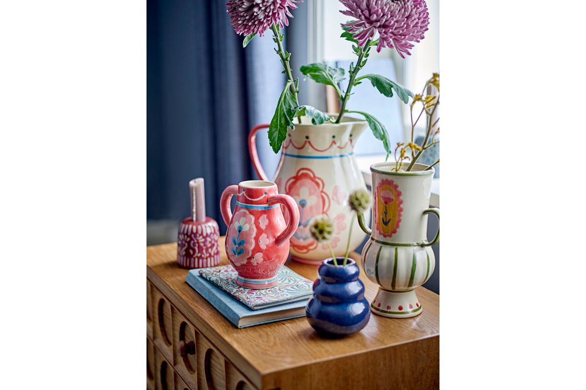 Vase Lulo - Blau, aus Steingut