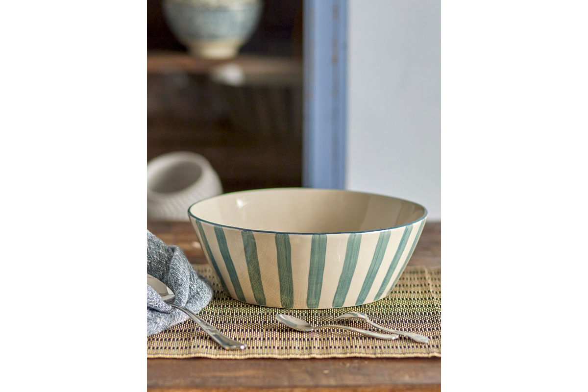 Schale Yogi – handbemaltes Steingut mit Streifenmuster