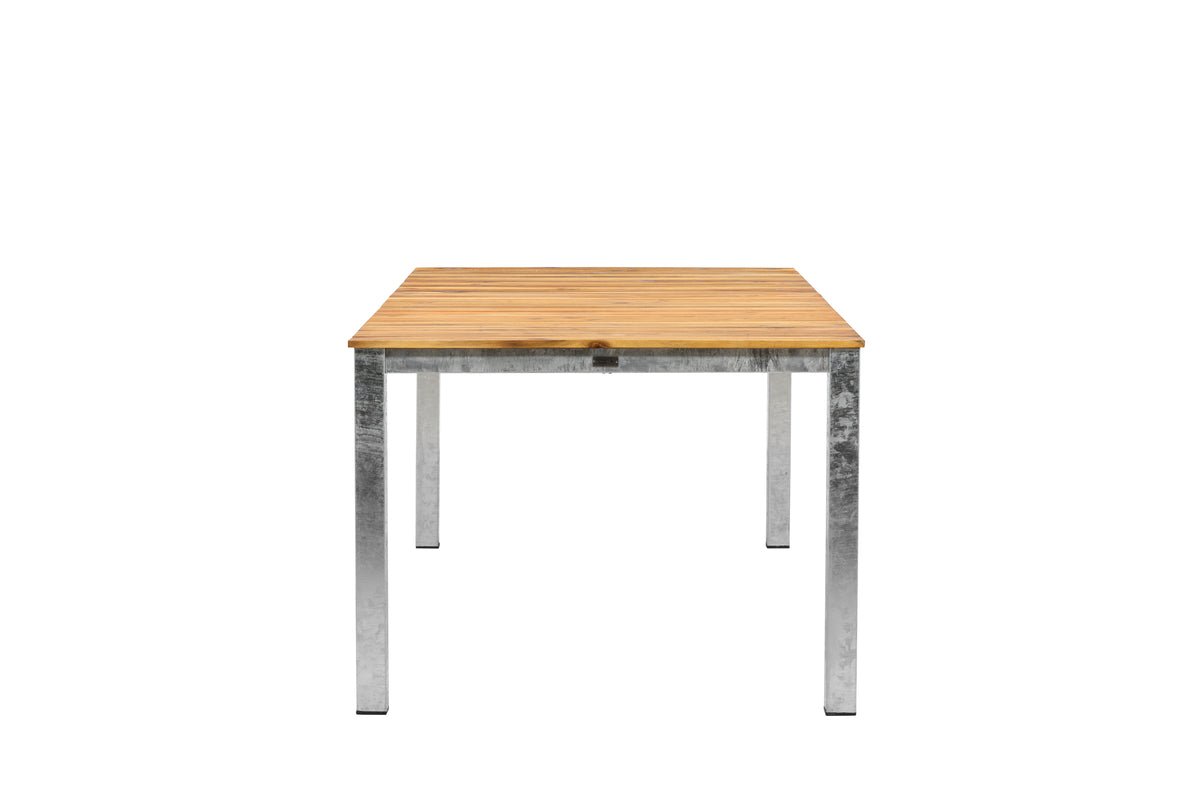 Gartentisch Nyota - Rechteckiger Esstisch mit Akazienholzplatte auf Stahlgestell
