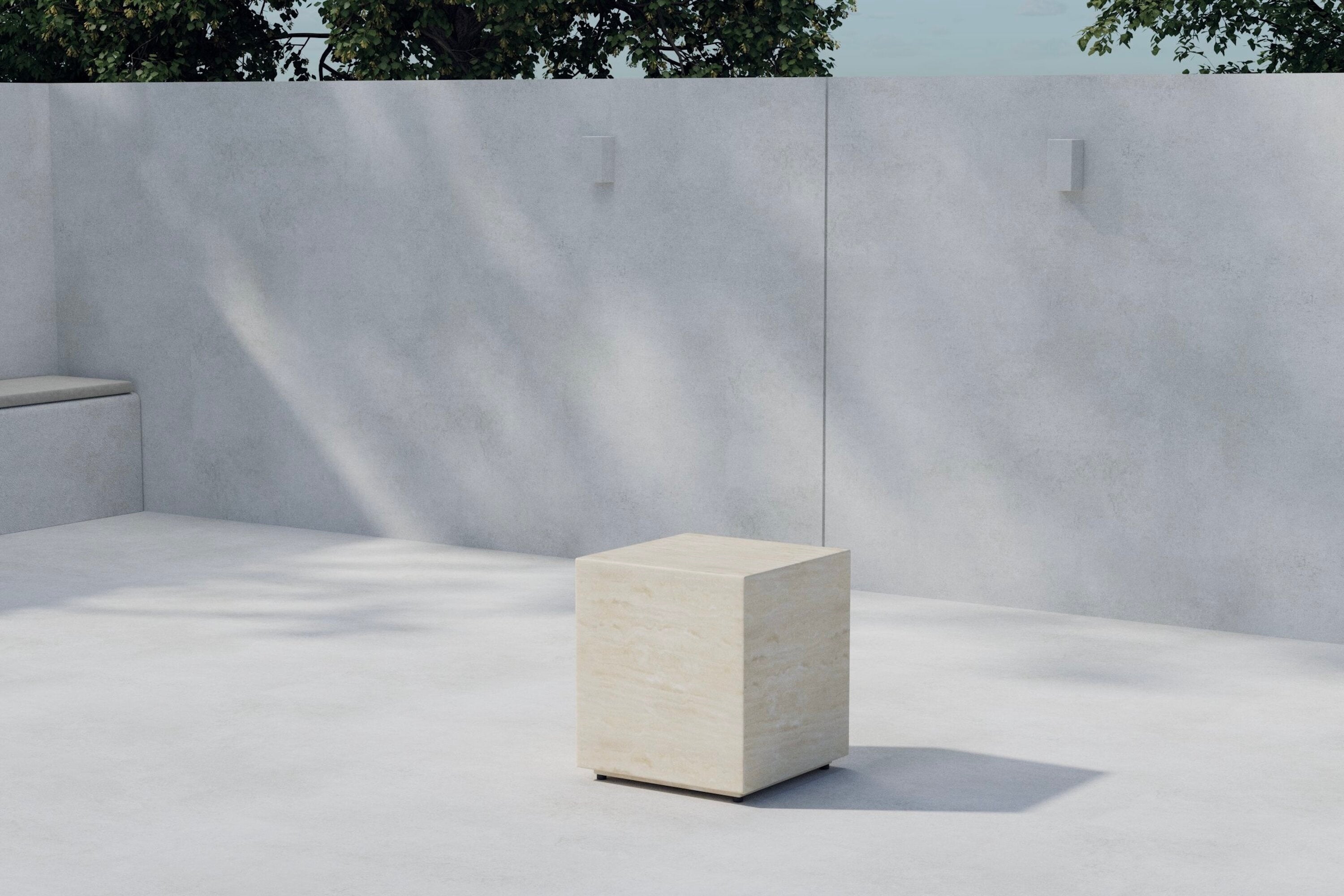 Garten Beistelltisch Quira - in Beige aus Aluminium und Polypropylen