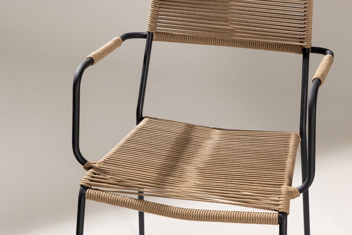 Gartenstuhl Lorano - mit braunem Polyesterseil