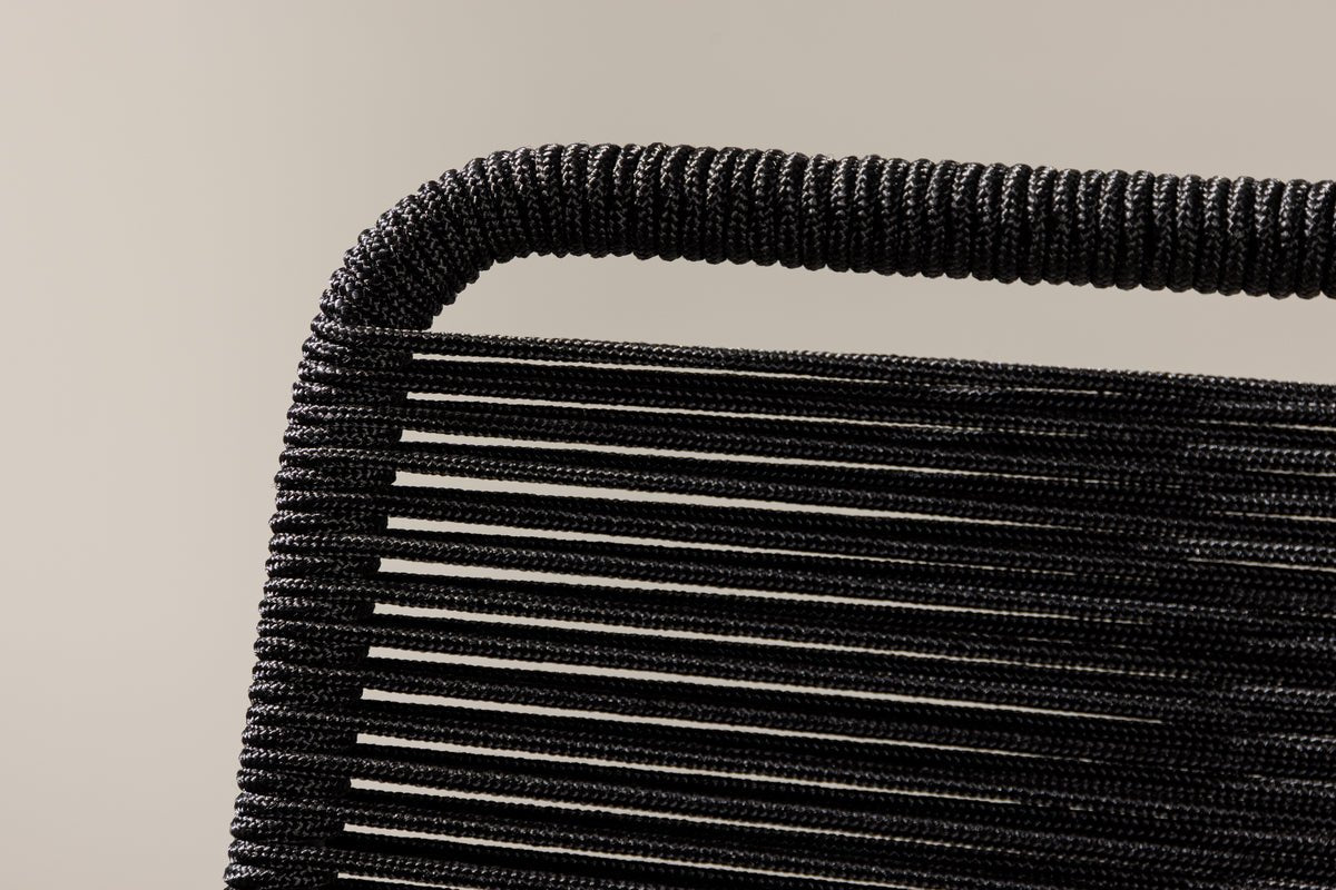 Gartenstuhl Mirava - in Schwarz mit Polyesterseil