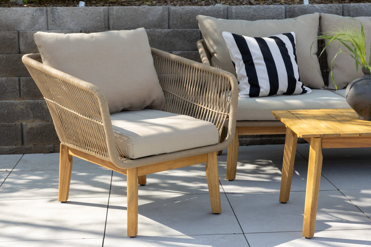 Garten Lounge Set Perano – 4 teiliges Set in Beige